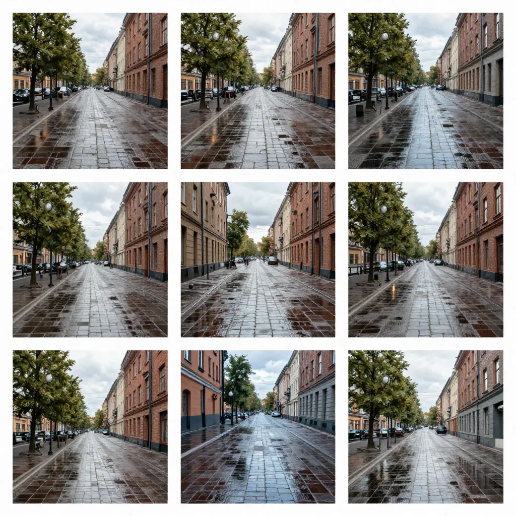 Urban Serenity kollage med stadsinspirerade element